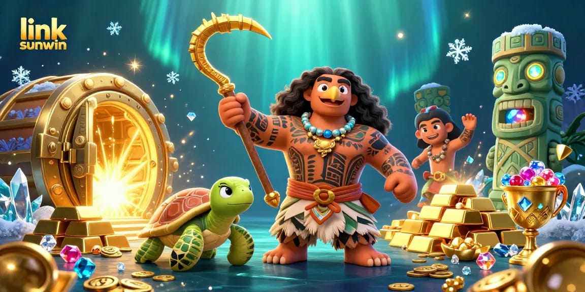Experience gaming excitement with the "link sunwin" jackpot scene featuring vibrant treasures.