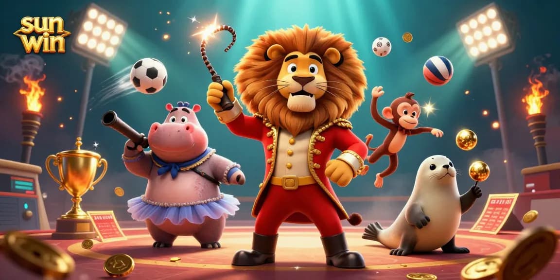 Experience the excitement of sun win with this vibrant 3D illustration of thrilling casino characters.