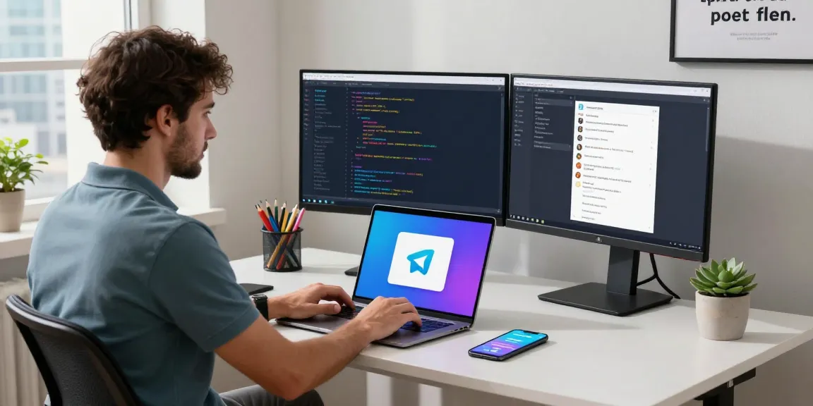 Experience seamless Telegram Download in a vibrant tech workspace with engaged developers.