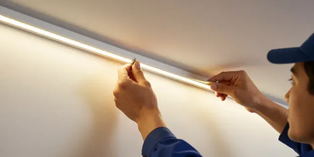Instalare banda led cob de către un profesionist autorizat, servicii de încredere pentru iluminat local.
