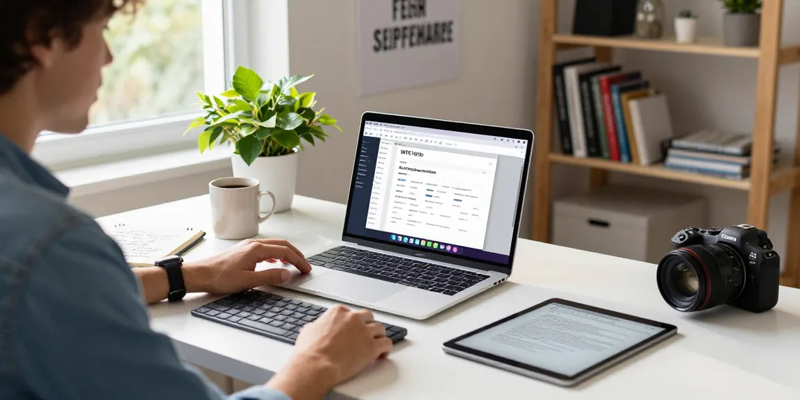 Download WPS Office showcased in a modern home office filled with productivity tools