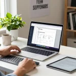 Download WPS Office showcased in a modern home office filled with productivity tools